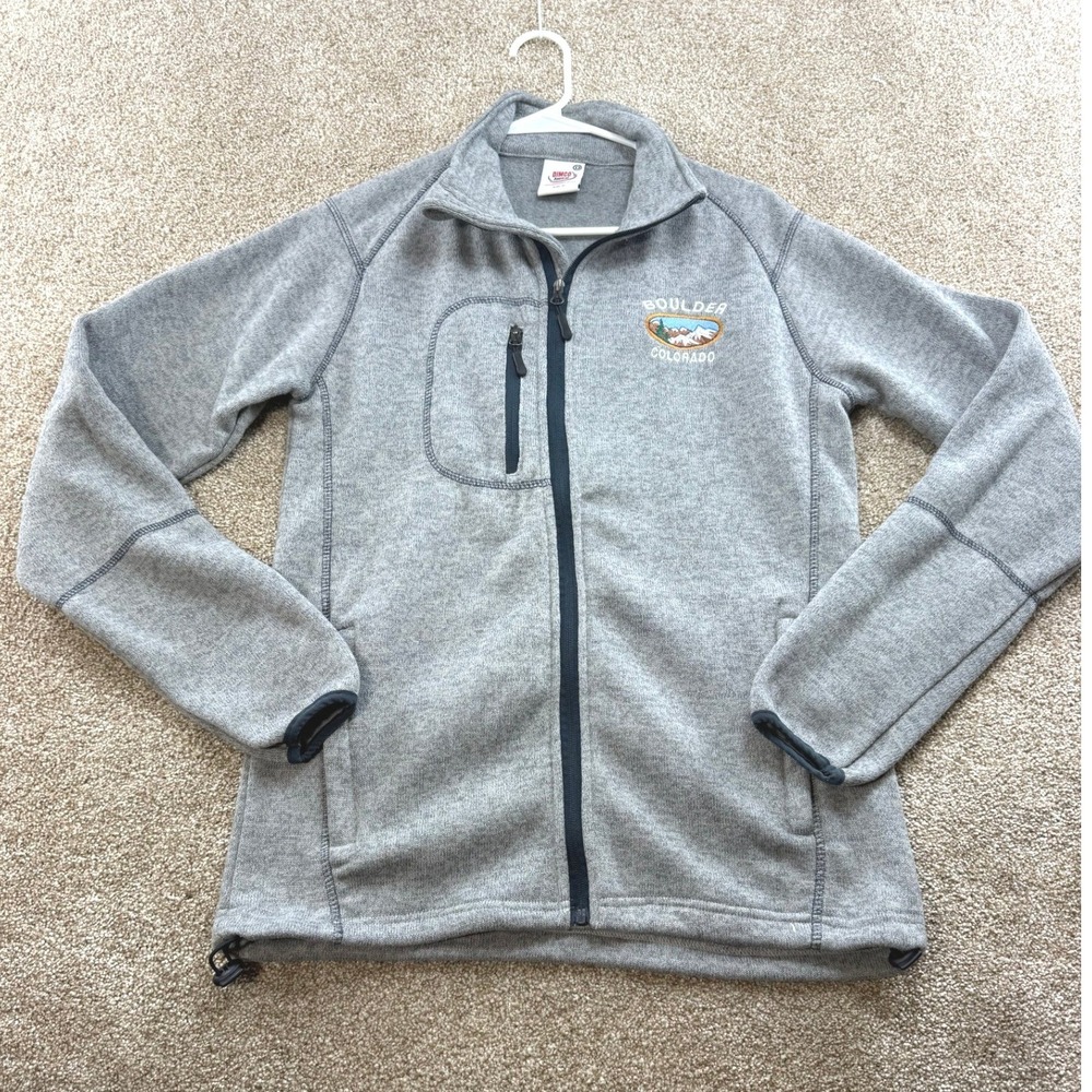 Dimco Apparel Mens Boulder Colorado Full Zip Fleece Jacket Gray Medium Outdoor
